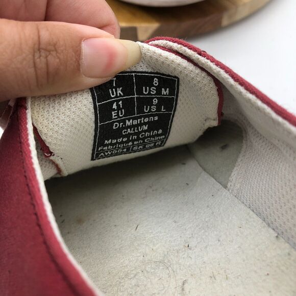 Dr Martens Callum Sneakers Womens 9 Burgundy Casual Canvas Air Wair Shoes - Picture 6 of 12